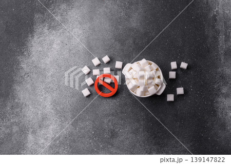 The sugar ban sign as a concept to stop the problem of diabetes, a call to diet. The sugar ban sign The sugar ban sign as a concept to stop the problem of diabetes, a call to diet. The sugar ban sign 139147822