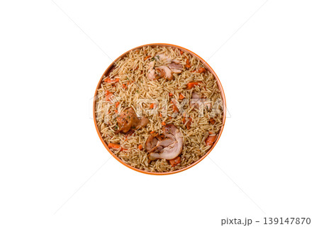 Kabsa or mandi, an Arabic dish with rice and chicken, salt, and spices. Kabsa or mandi Kabsa or mandi, an Arabic dish with rice and chicken, salt, and spices. Kabsa or mandi 139147870
