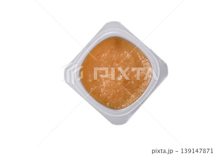Apple sweet sauce, baby food, canned ingredient for desserts. Apple sauce Apple sweet sauce, baby food, canned ingredient for desserts. Apple sauce 139147871