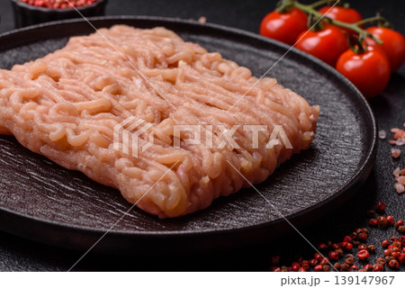 Raw fresh ground chicken, turkey, or pork for burgers or meatballs. Raw ground chicken Raw fresh ground chicken, turkey, or pork for burgers or meatballs. Raw ground chicken 139147967