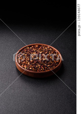 Dry herbal or fruit tea with flower petals and aromatic additives. Dry fruit herbal tea Dry herbal or fruit tea with flower petals and aromatic additives. Dry fruit herbal tea 139148077