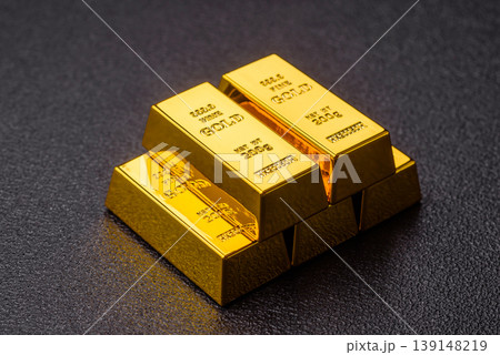 Gold bars or ingots as a metal for bank storage, investments, and financial transactions. Gold bars 139148219