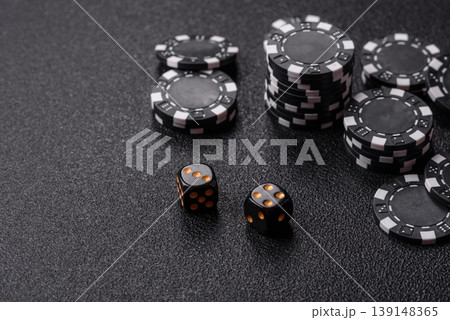 Craps is a casino game played with two dice and chips. Craps with two dice Craps is a casino game played with two dice and chips. Craps with two dice 139148365