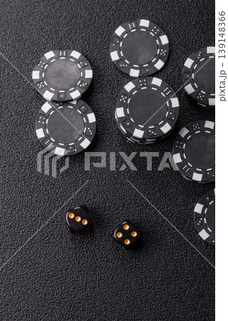 Craps is a casino game played with two dice and chips. Craps with two dice Craps is a casino game played with two dice and chips. Craps with two dice 139148366
