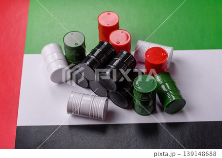 Metal barrels containing oil, gas, or chemicals, with a prohibition sign. Oil barrels Metal barrels containing oil, gas, or chemicals, with a prohibition sign. Oil barrels 139148688
