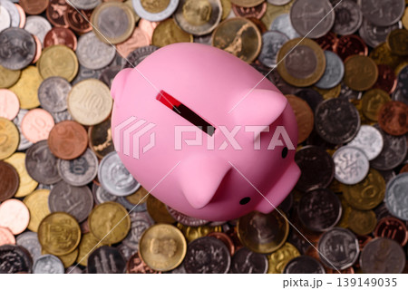 A piggy bank as a concept for storing, accumulating, and saving financial resources. A piggy bank 139149035