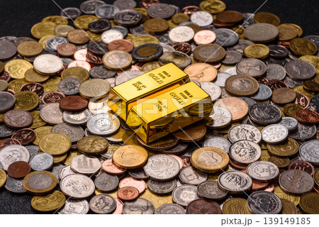 Gold bars or ingots as a tool for balance, financial investment, and savings. Gold bars Gold bars or ingots as a tool for balance, financial investment, and savings. Gold bars 139149185