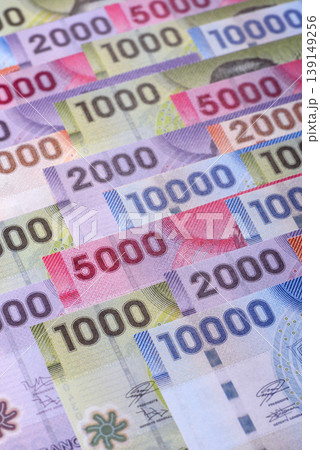 Chilean paper currency, peso, for financial transactions and exchange. Chilean peso currency Chilean paper currency, peso, for financial transactions and exchange. Chilean peso currency 139149256