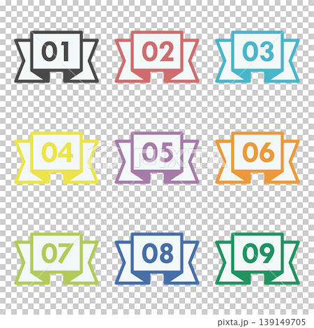 イラスト素材:ポイント,重要,チェック,注目,注意,数字 イラスト素材:ポイント,重要,チェック,注目,注意,数字 139149705