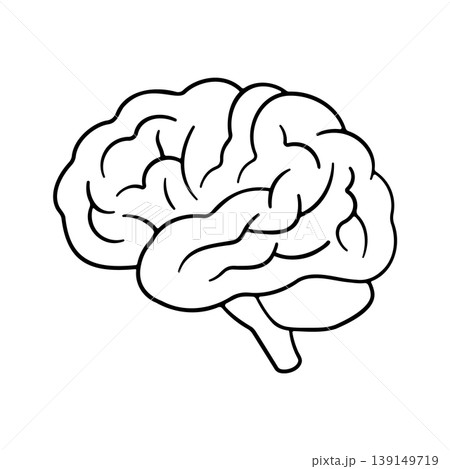 Black brain outline icon, without background Black brain outline icon, without background 139149719