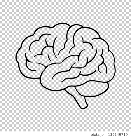 Black brain outline icon, without background Black brain outline icon, without background 139149719