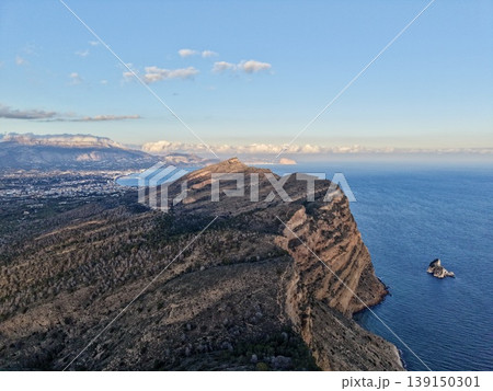 Drone shows distant wilderness realm, Expansive natural scenery captured from high above terrain Drone shows distant wilderness realm, Expansive natural scenery captured from high above terrain 139150301