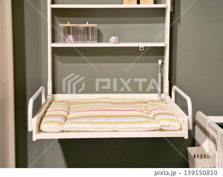 Spaceefficient baby changing setup. Functional and attractive baby care area with efficient storage 139150810