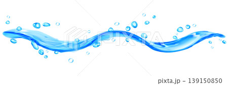Transparent water splash with drops 139150850