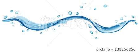 Transparent water splash with drops 139150856