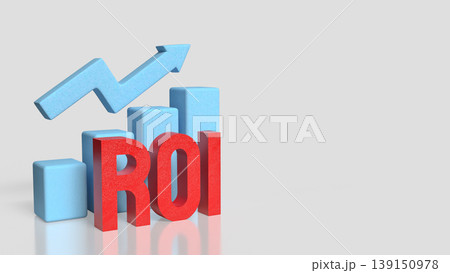 Return on Investment ROI Growth Concept with Bar Chart and Arrow 3d render. 139150978