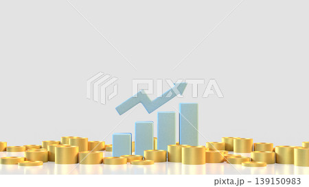 Financial Growth Concept With Rising Bar Chart And Gold Coins 3d render. Financial Growth Concept With Rising Bar Chart And Gold Coins 3d render. 139150983