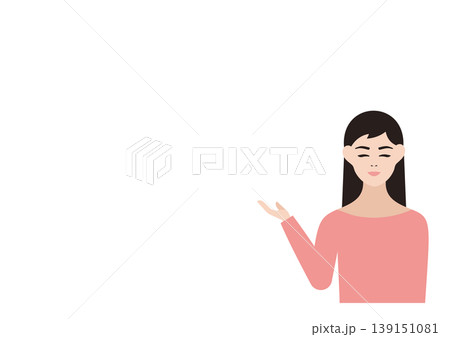 笑顔で説明をする女性のベクターイラスト素材 139151081