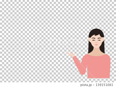 笑顔で説明をする女性のベクターイラスト素材 139151081