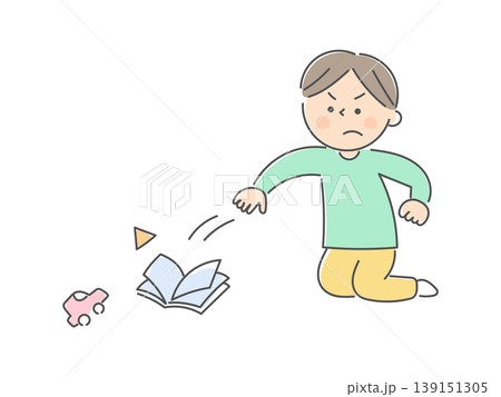 物を投げてしまう男の子のイラスト 物を投げてしまう男の子のイラスト 139151305
