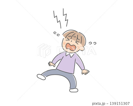 座り込んで泣いている男の子のイラスト 座り込んで泣いている男の子のイラスト 139151307