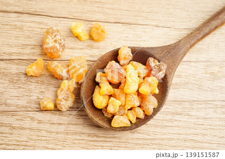 Frankincense or olibanum aromatic resin used in incense and perfumes. 139151587