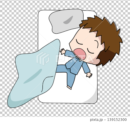 寝相が悪い男の子のイラスト 139152300
