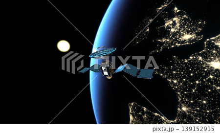 人工衛星と地球 人工衛星と地球 139152915