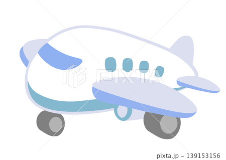 おもちゃ風のかわいい飛行機のイラスト 139153156