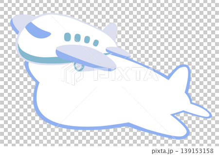 可愛的飛機插圖和飛機形狀的便籤框 139153158