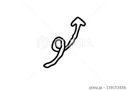 手描き矢印線画イラスト〈ブラック〉プレゼン・販促ワンポイント素材 手描き矢印線画イラスト〈ブラック〉プレゼン・販促ワンポイント素材 139153838