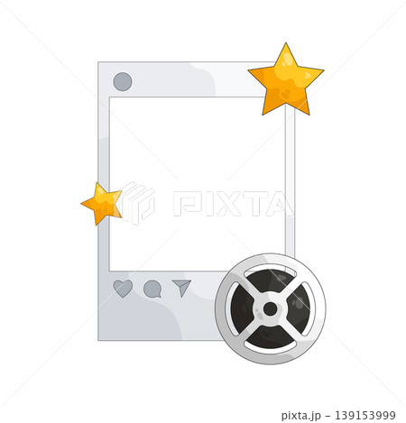 Illustration of frame with film reel Illustration of frame with film reel 139153999