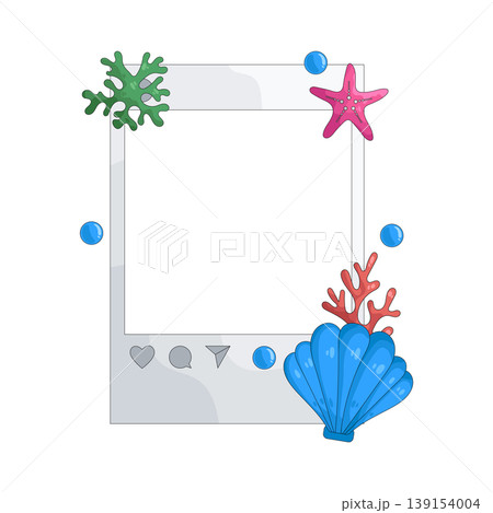 Illustration of beach frame Illustration of beach frame 139154004