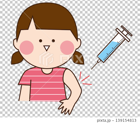 予防接種をしている女の子 予防接種をしている女の子 139154813