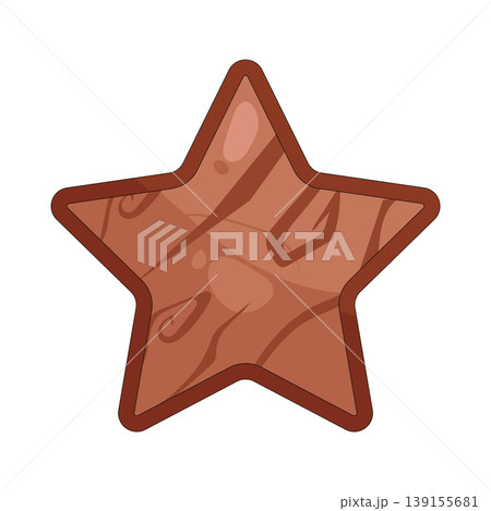 Illustration of wooden star Illustration of wooden star 139155681
