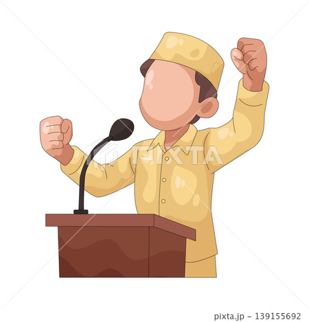 Illustration of man speaking at the pulpit 139155692