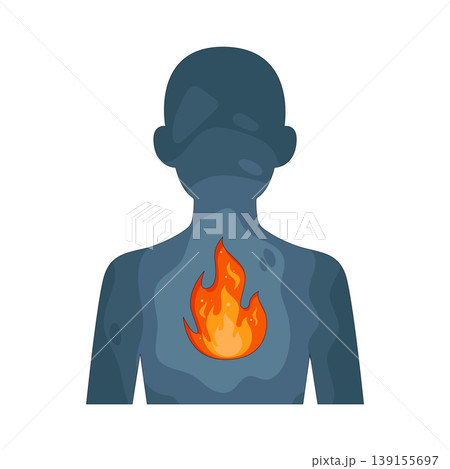 Illustration of fiery man 139155697