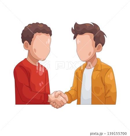 Illustration of Two men shaking hands  139155700