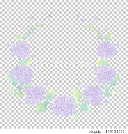 Hydrangea wreath, watercolor-style illustration 139155962