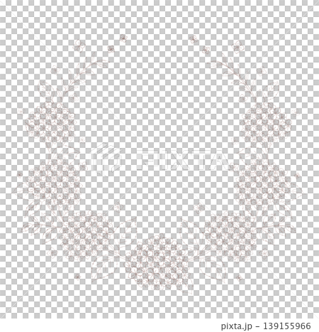 紫陽花のリース　線画イラスト 139155966