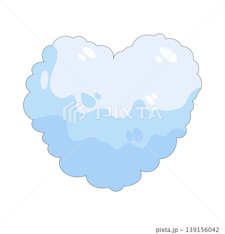 Illustration of heart shaped cloud   139156042