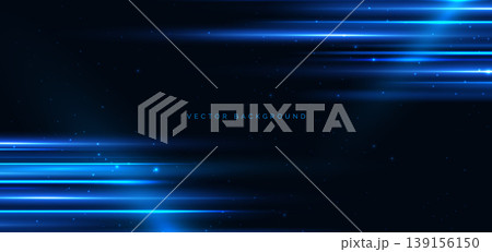 Blue beam horizontal moving fast lines on dark background. Blue beam horizontal moving fast lines on dark background. 139156150