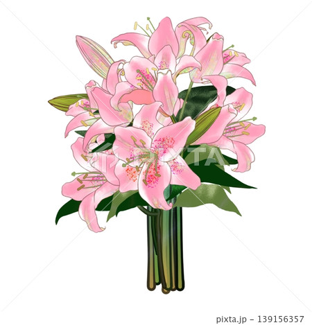 花粉のついたユリの花束 花粉のついたユリの花束 139156357