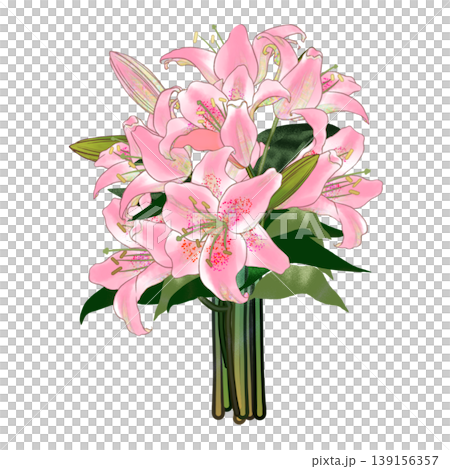花粉のついたユリの花束 花粉のついたユリの花束 139156357