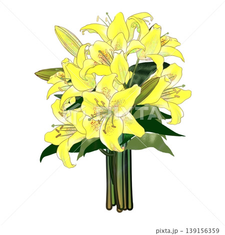 花粉のついたユリの花束 花粉のついたユリの花束 139156359