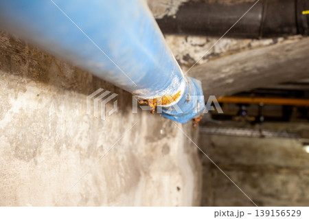 Water pipe with rust spots Water pipe with rust spots 139156529