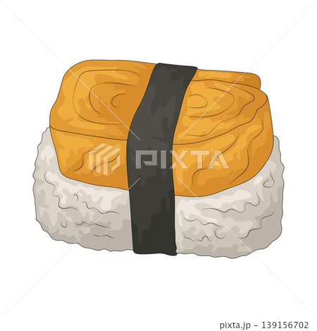 Illustration of egg nigiri Illustration of egg nigiri 139156702
