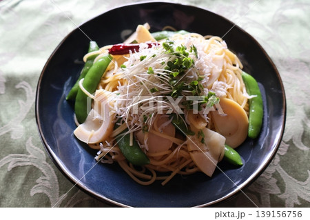 タケノコとしらす干しのパスタ タケノコとしらす干しのパスタ 139156756