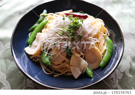 タケノコとしらす干しのパスタ タケノコとしらす干しのパスタ 139156761
