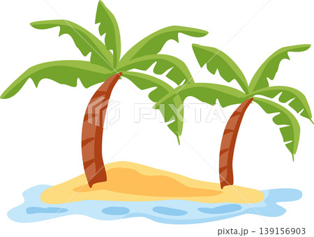 tropical beach island with palm trees.summer vacation concept 139156903